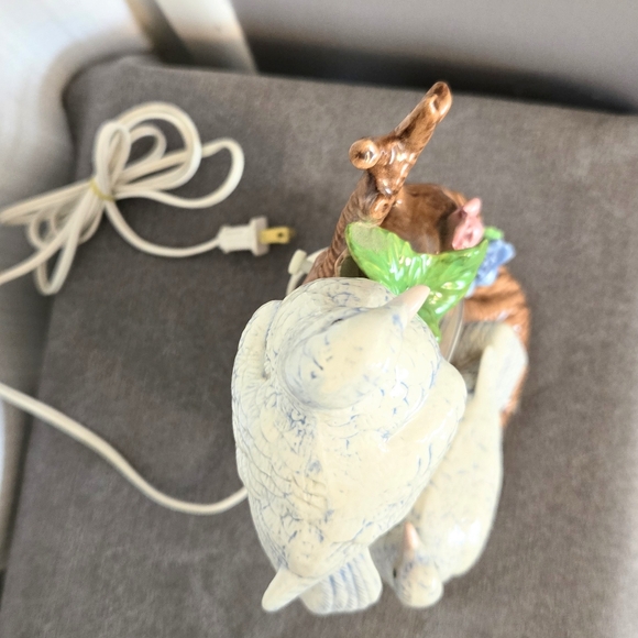 Vtg Eleco Bird Figurine Clock Electric Porcelain Tabletop Floral Tree Trunk - Picture 7 of 12